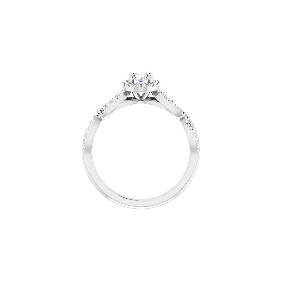 Oval Halo-Style Infinity-Inspired Engagement Ring Semi-Mount - gallery - Series 124246