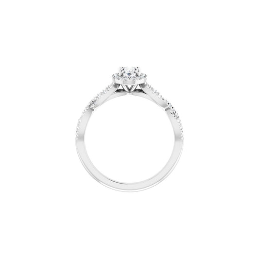 Oval Halo-Style Infinity-Inspired Engagement Ring Semi-Mount - gallery - Series 124246