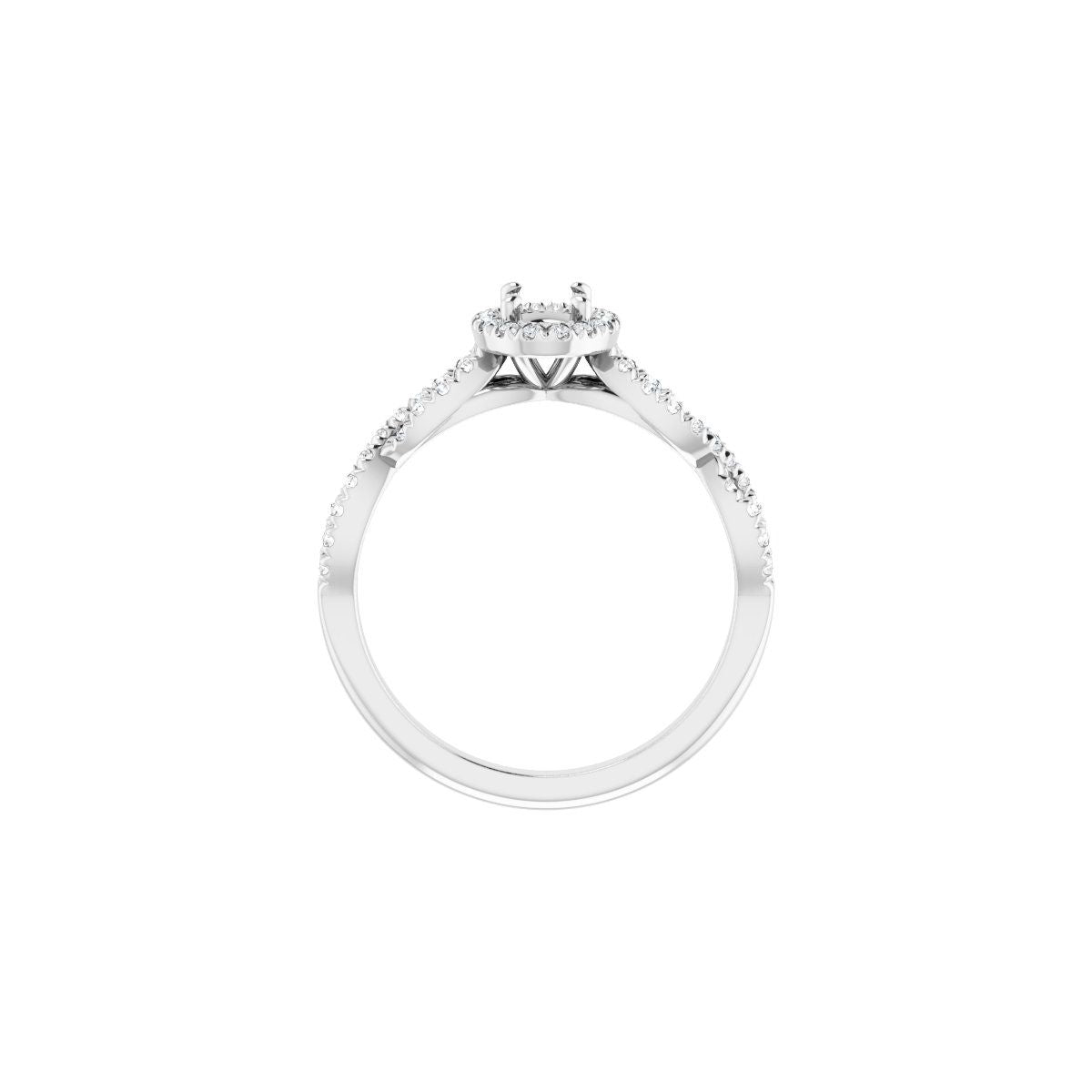 Oval Halo-Style Infinity-Inspired Engagement Ring Semi-Mount - gallery - Series 124246