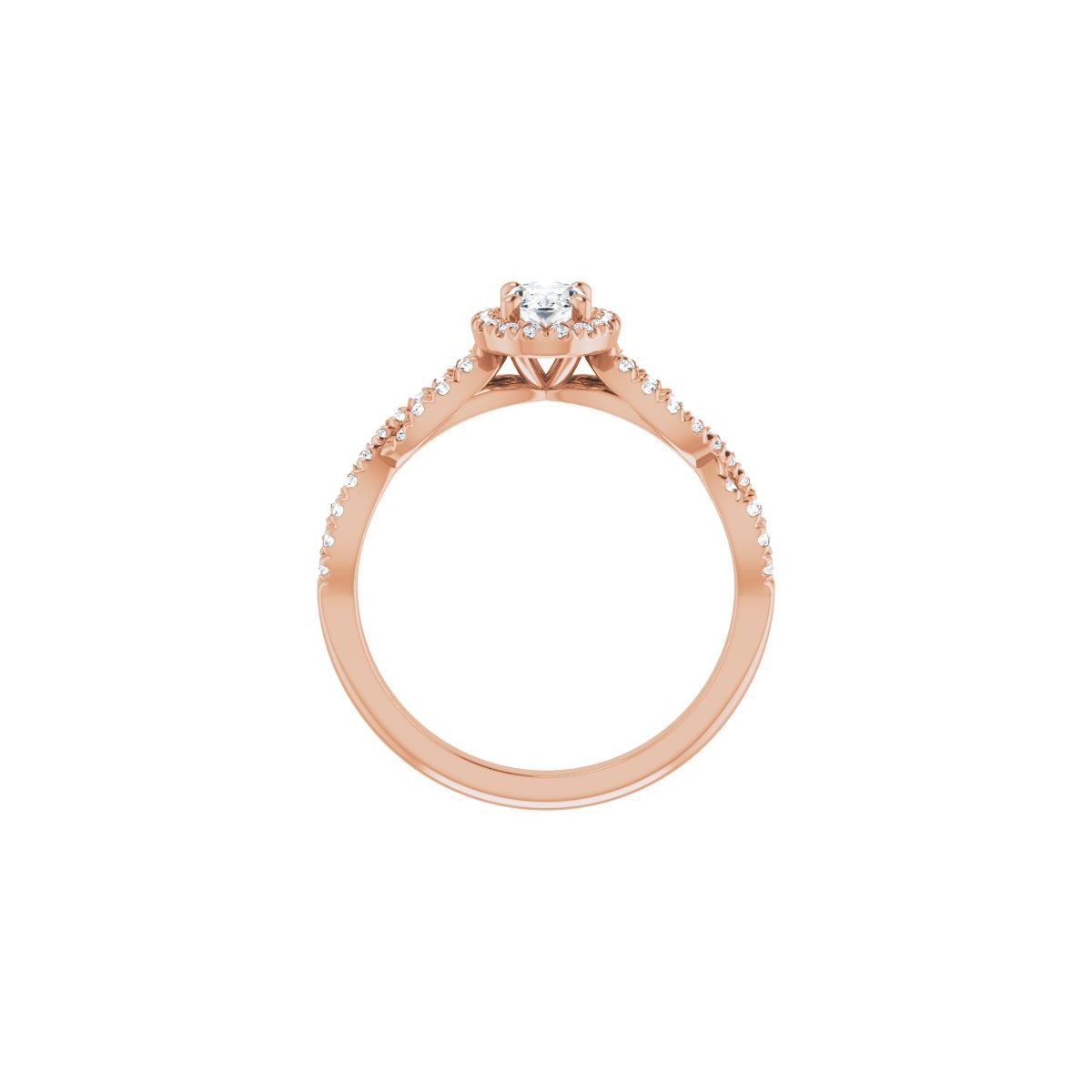 Oval Halo-Style Infinity-Inspired Engagement Ring Semi-Mount - gallery - Series 124246