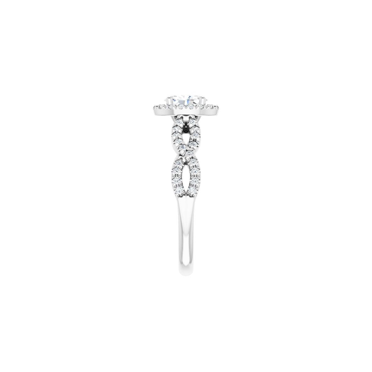 Oval Halo-Style Infinity-Inspired Engagement Ring Semi-Mount - gallery - Series 124246