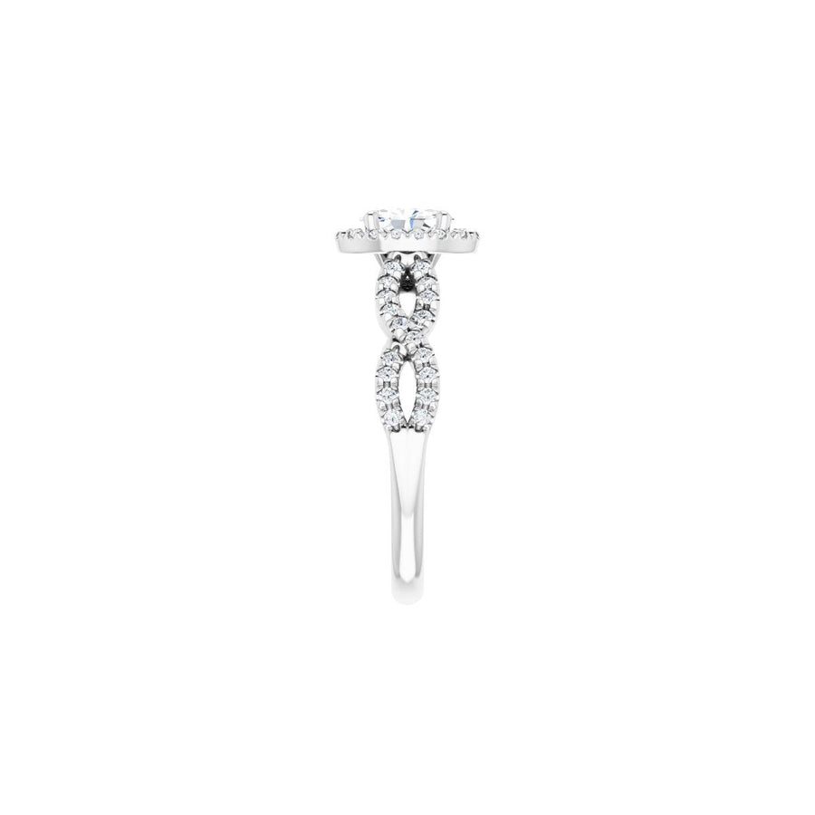 Oval Halo-Style Infinity-Inspired Engagement Ring Semi-Mount - gallery - Series 124246