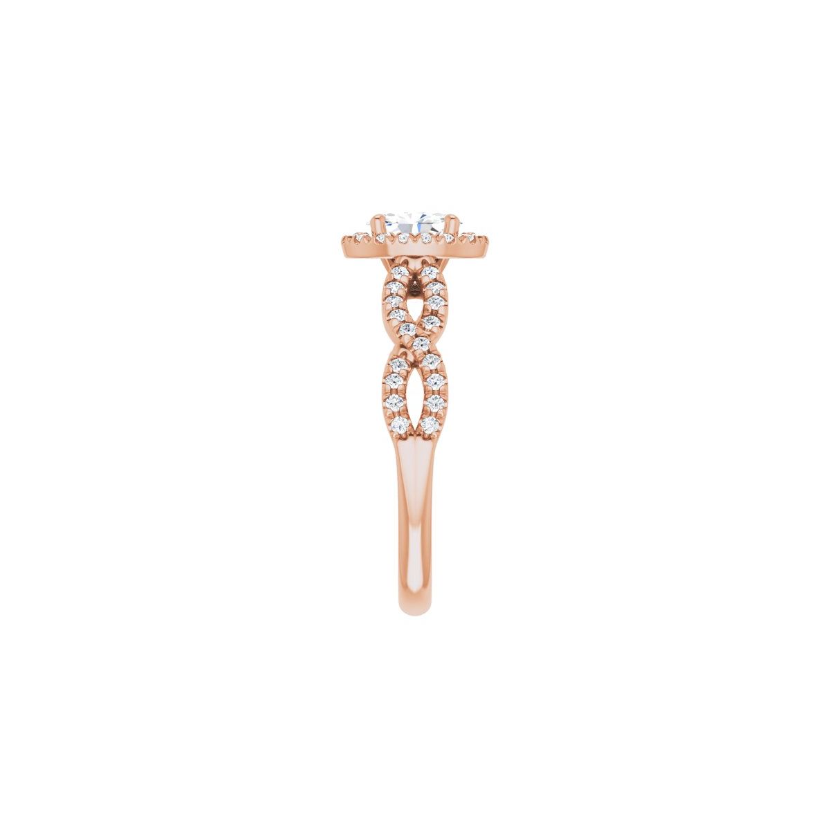 Oval Halo-Style Infinity-Inspired Engagement Ring Semi-Mount - gallery - Series 124246
