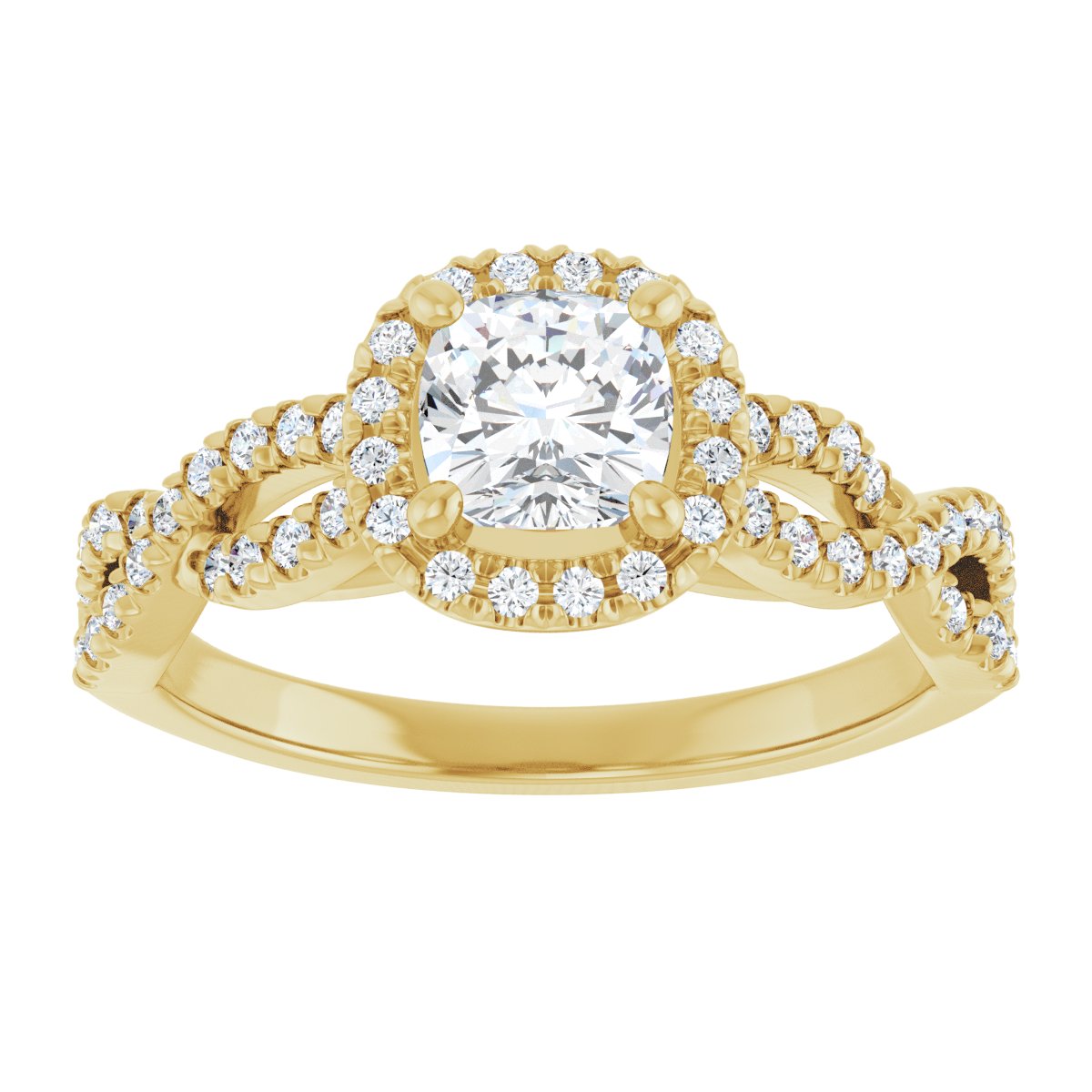 Cushion Halo-Style Infinity-Inspired Engagement Ring Semi-Mount - gallery - Series 124246
