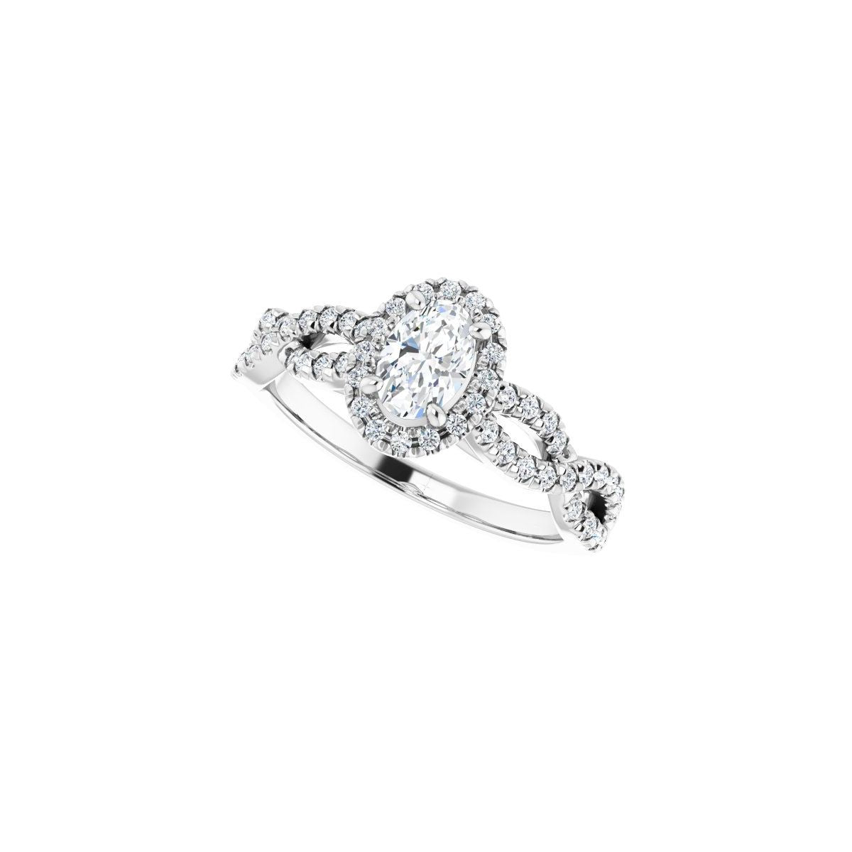 Oval Halo-Style Infinity-Inspired Engagement Ring Semi-Mount - gallery - Series 124246