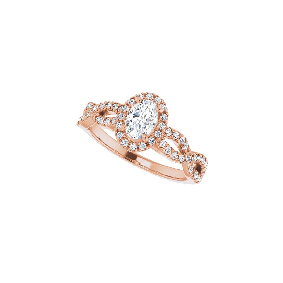 Oval Halo-Style Infinity-Inspired Engagement Ring Semi-Mount - gallery - Series 124246