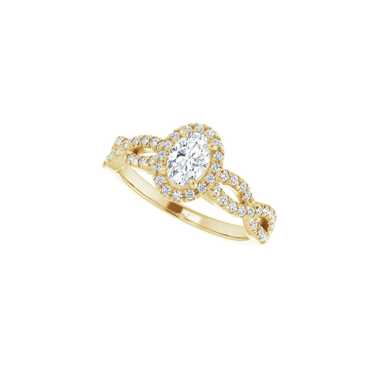 Oval Halo-Style Infinity-Inspired Engagement Ring Semi-Mount - gallery - Series 124246