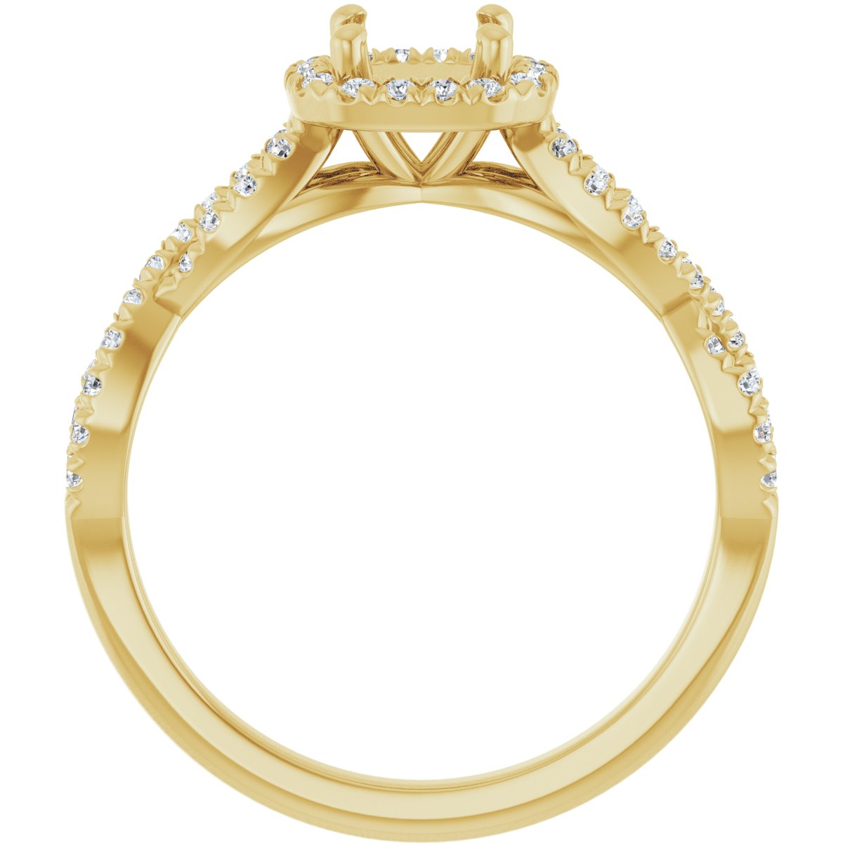 Cushion Halo-Style Infinity-Inspired Engagement Ring Semi-Mount - gallery - Series 124246
