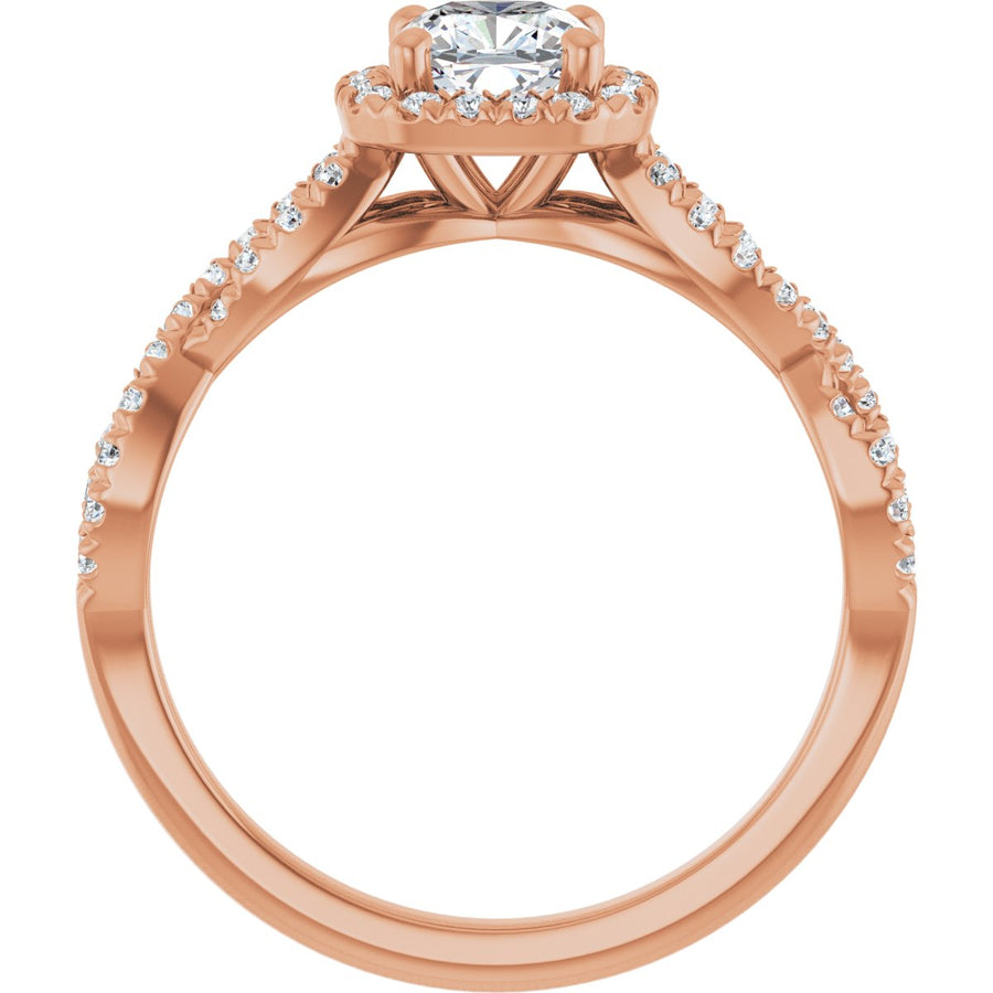 Cushion Halo-Style Infinity-Inspired Engagement Ring Semi-Mount - gallery - Series 124246