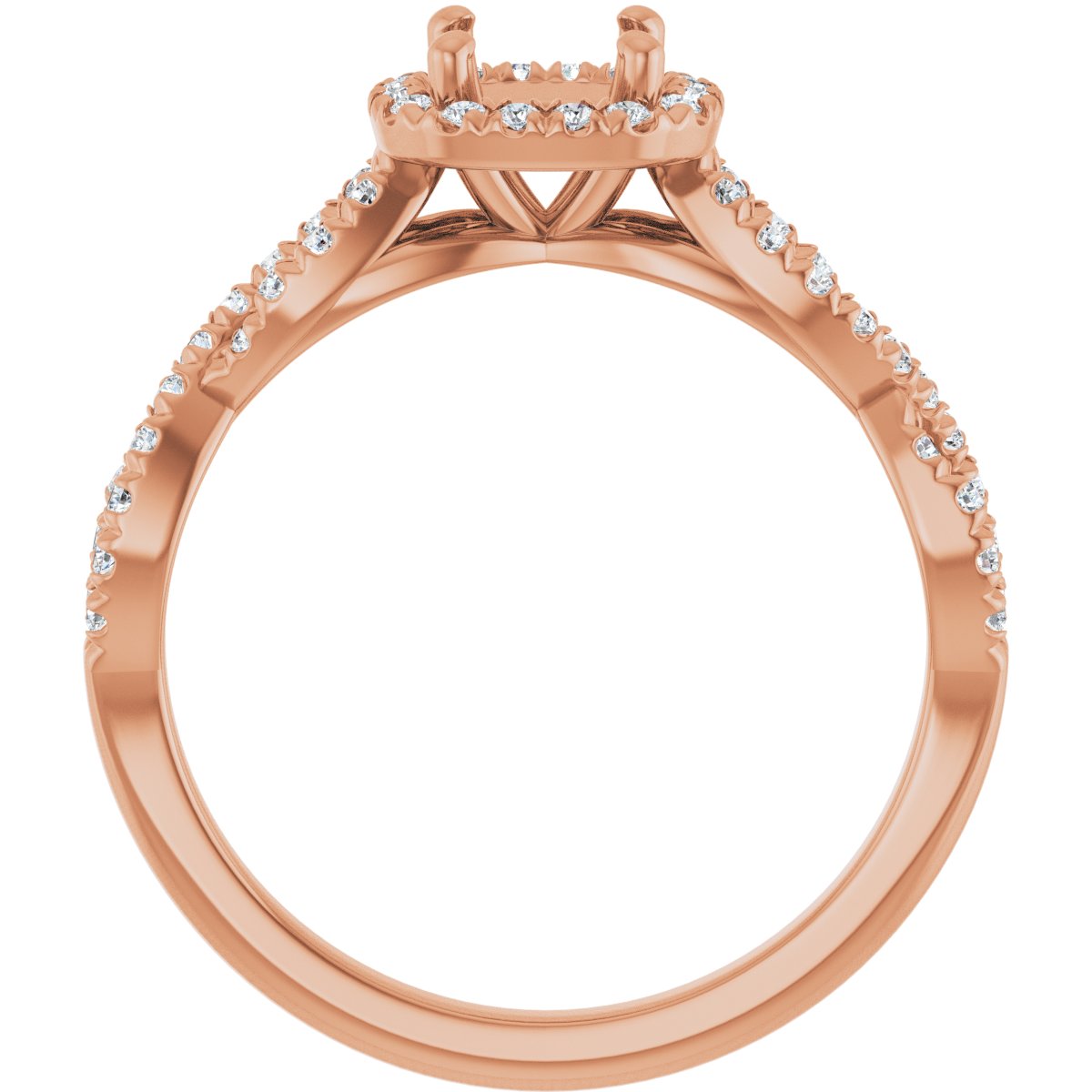 Cushion Halo-Style Infinity-Inspired Engagement Ring Semi-Mount - gallery - Series 124246