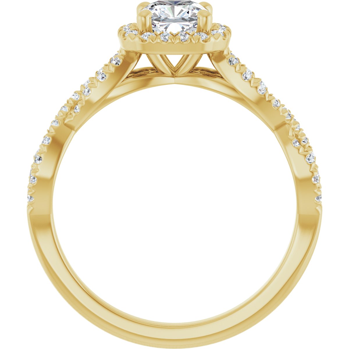 Cushion Halo-Style Infinity-Inspired Engagement Ring Semi-Mount - gallery - Series 124246