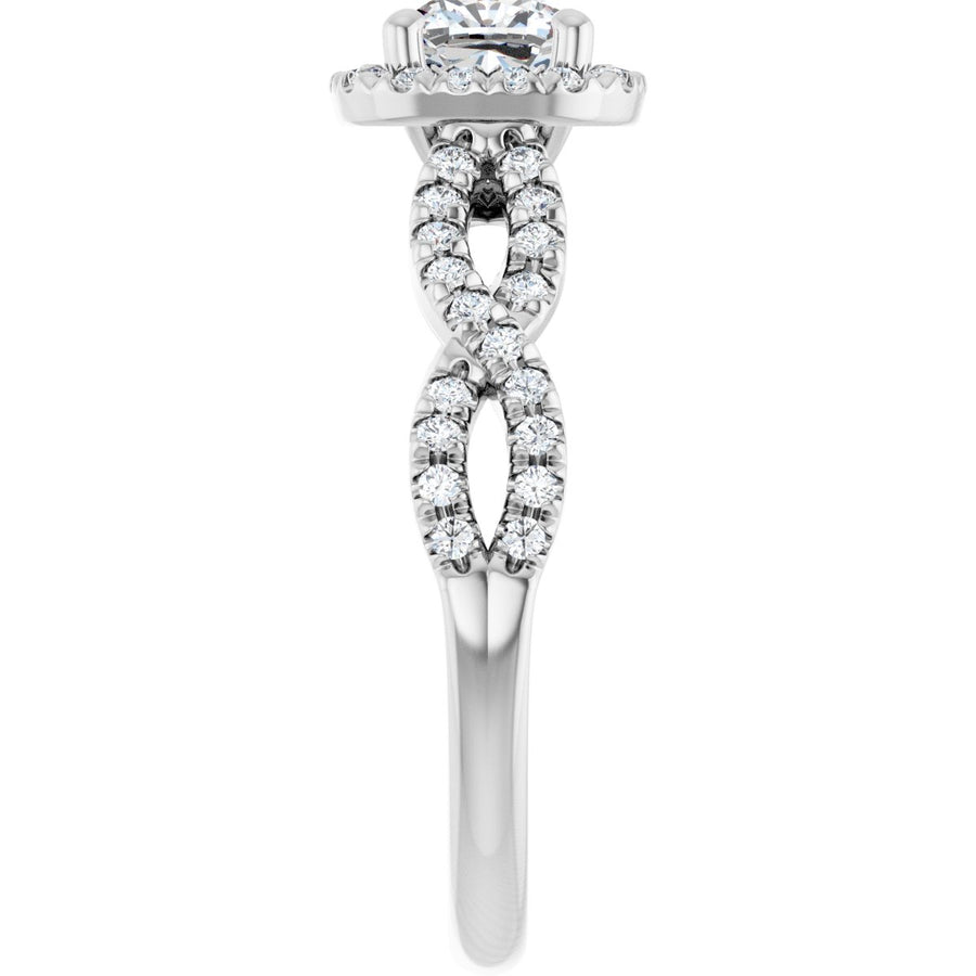 Cushion Halo-Style Infinity-Inspired Engagement Ring Semi-Mount - gallery - Series 124246
