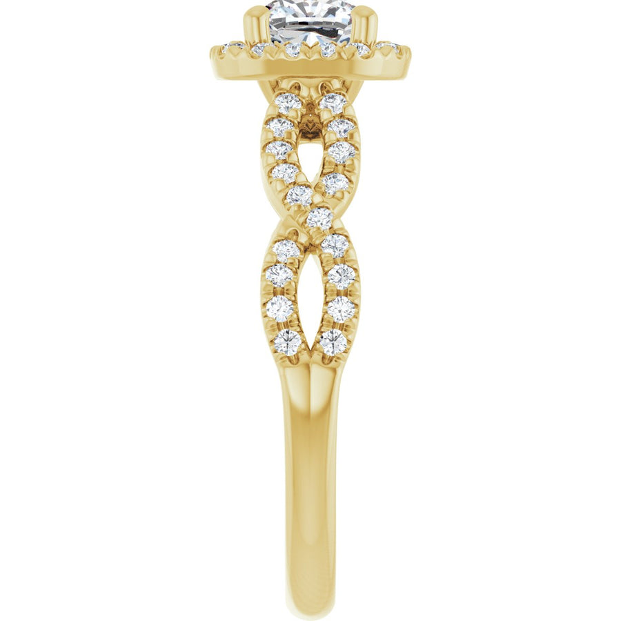 Cushion Halo-Style Infinity-Inspired Engagement Ring Semi-Mount - gallery - Series 124246