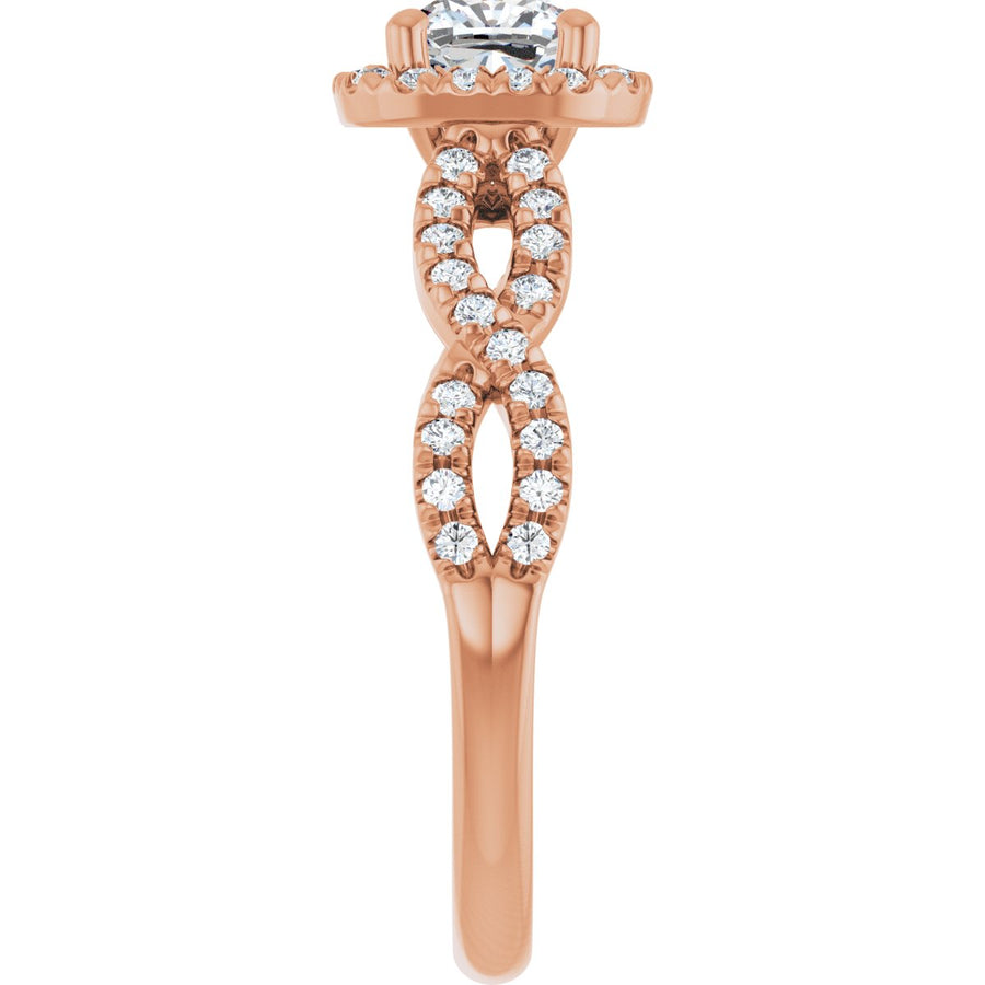 Cushion Halo-Style Infinity-Inspired Engagement Ring Semi-Mount - gallery - Series 124246