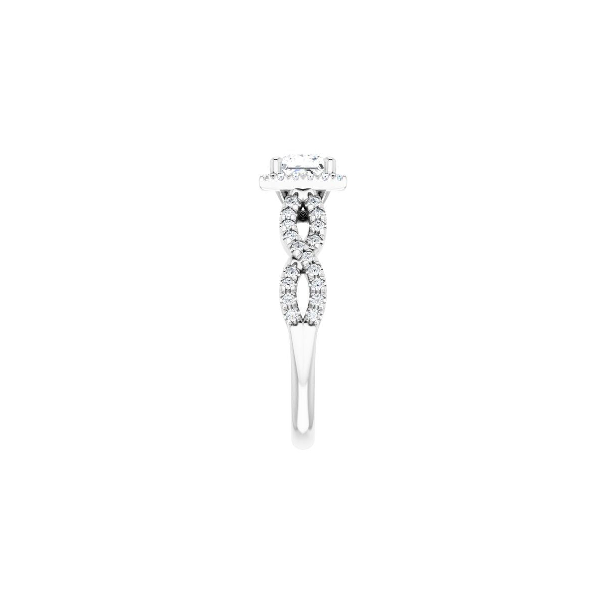 Square Halo-Style Infinity-Inspired Engagement Ring Semi-Mount - gallery - Series 124246