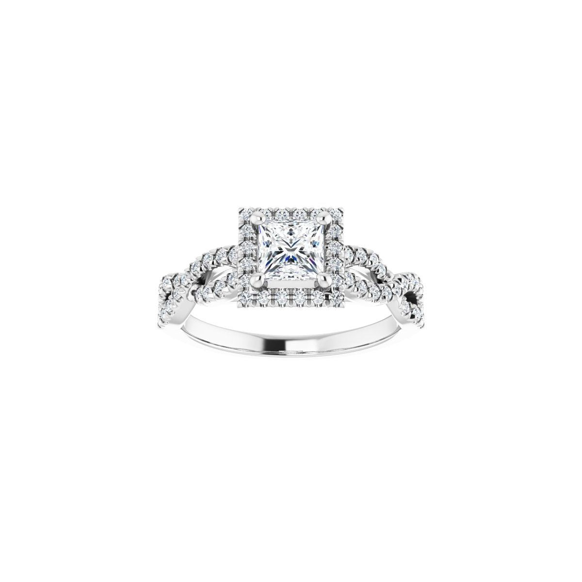 Square Halo-Style Infinity-Inspired Engagement Ring Semi-Mount - gallery - Series 124246