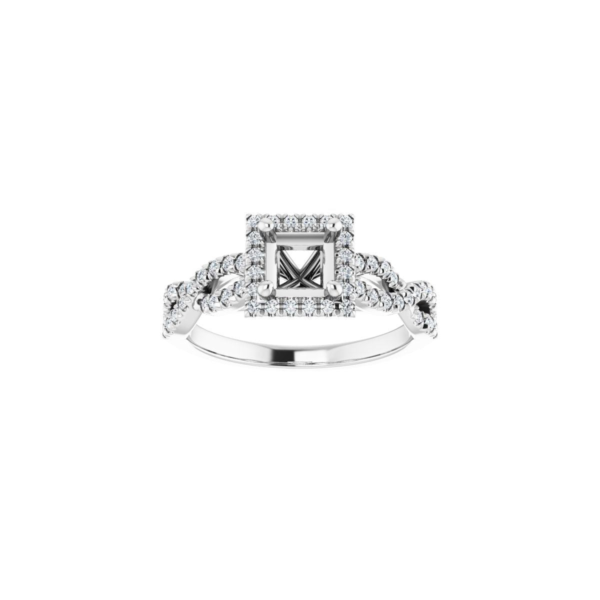 Square Halo-Style Infinity-Inspired Engagement Ring Semi-Mount - gallery - Series 124246