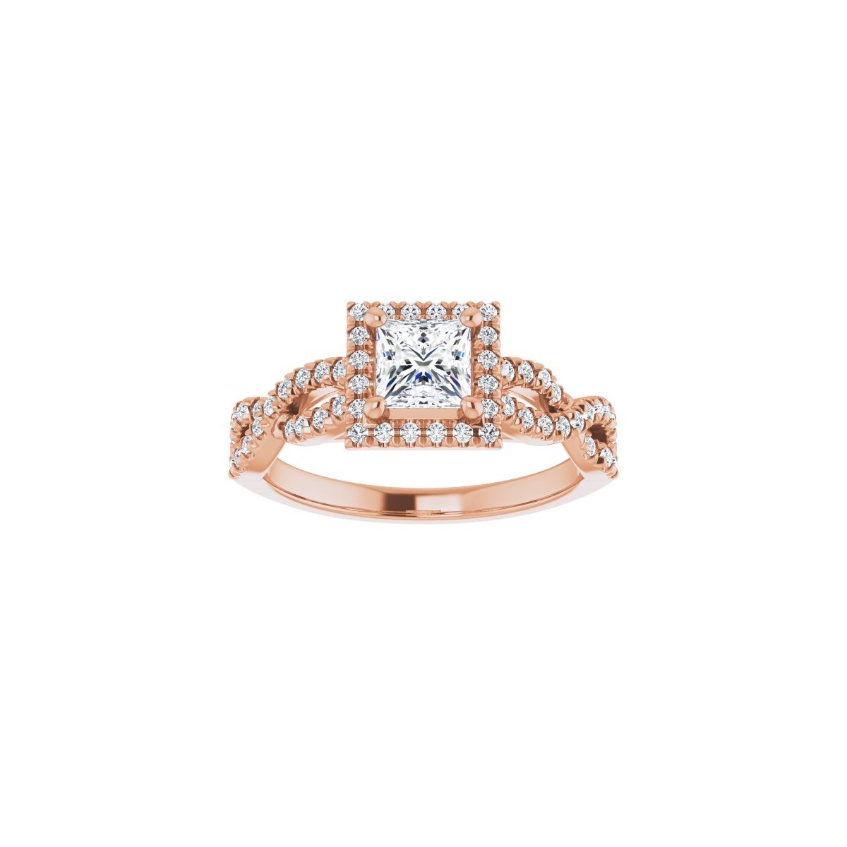 Square Halo-Style Infinity-Inspired Engagement Ring Semi-Mount - gallery - Series 124246