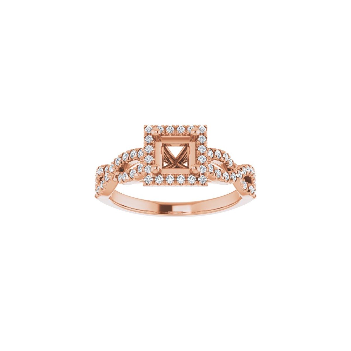 Square Halo-Style Infinity-Inspired Engagement Ring Semi-Mount - gallery - Series 124246
