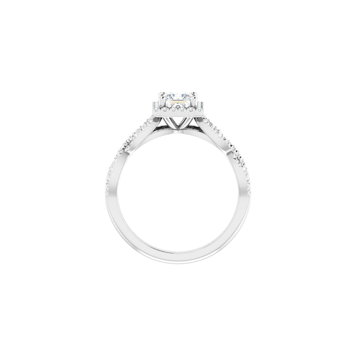 Square Halo-Style Infinity-Inspired Engagement Ring Semi-Mount - gallery - Series 124246