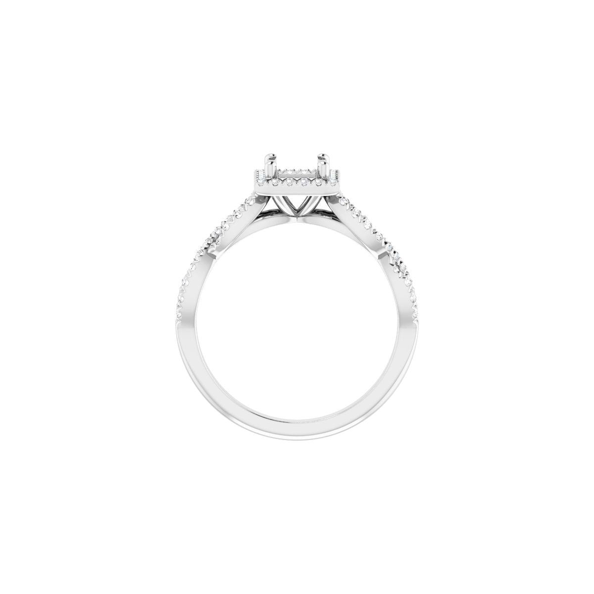 Square Halo-Style Infinity-Inspired Engagement Ring Semi-Mount - gallery - Series 124246