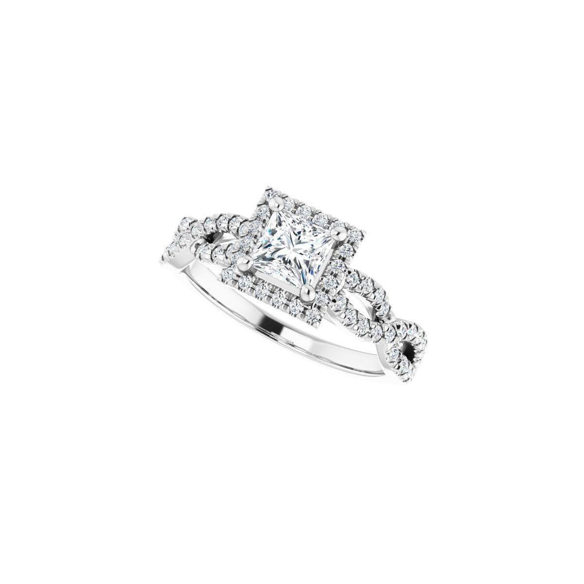 Square Halo-Style Infinity-Inspired Engagement Ring Semi-Mount - gallery - Series 124246