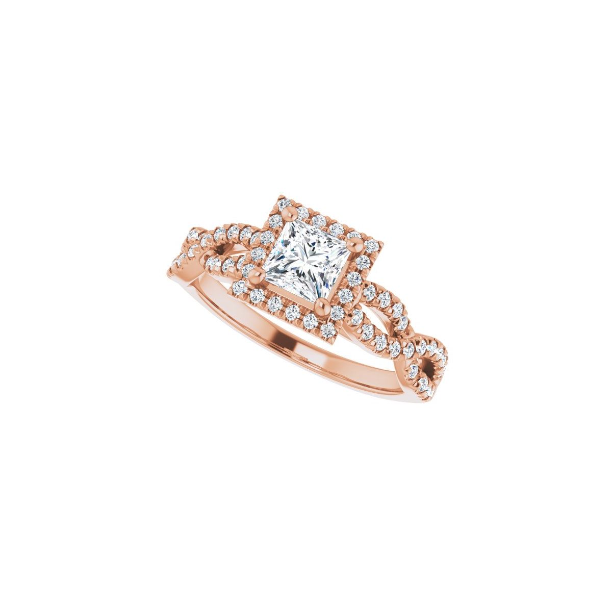 Square Halo-Style Infinity-Inspired Engagement Ring Semi-Mount - gallery - Series 124246