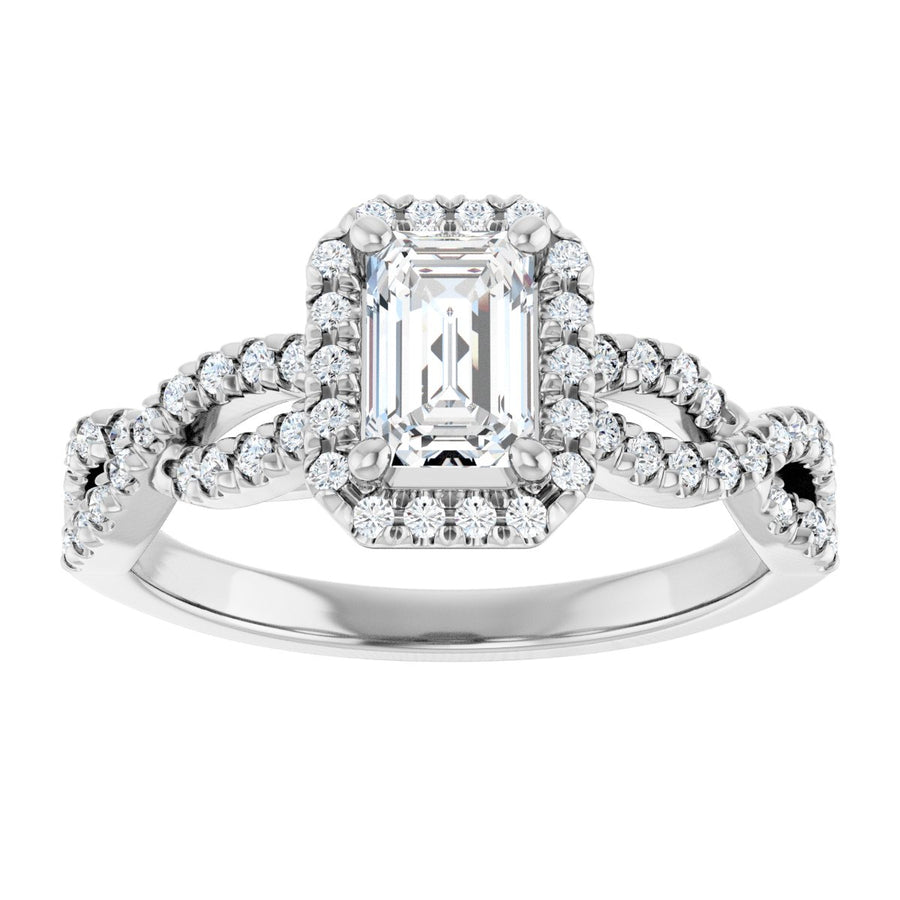 Emerald Halo-Style Infinity-Inspired Engagement Ring Semi-Mount - gallery - Series 124246