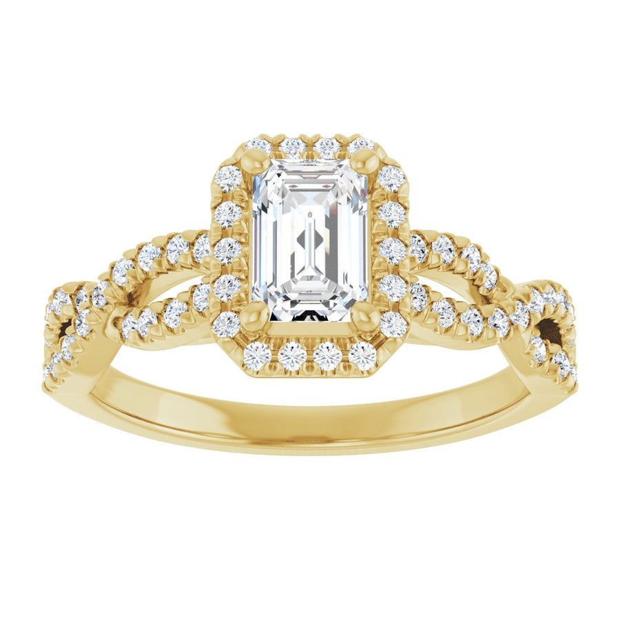 Emerald Halo-Style Infinity-Inspired Engagement Ring Semi-Mount - gallery - Series 124246