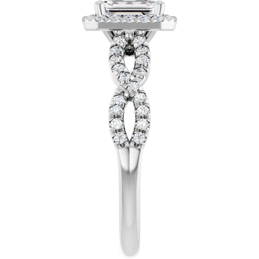 Emerald Halo-Style Infinity-Inspired Engagement Ring Semi-Mount - gallery - Series 124246