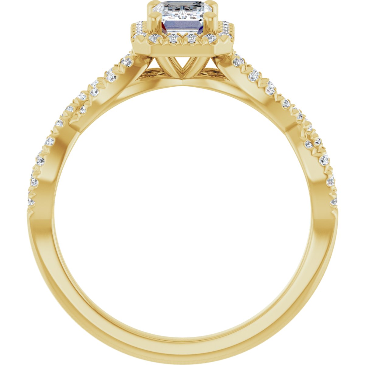Emerald Halo-Style Infinity-Inspired Engagement Ring Semi-Mount - gallery - Series 124246