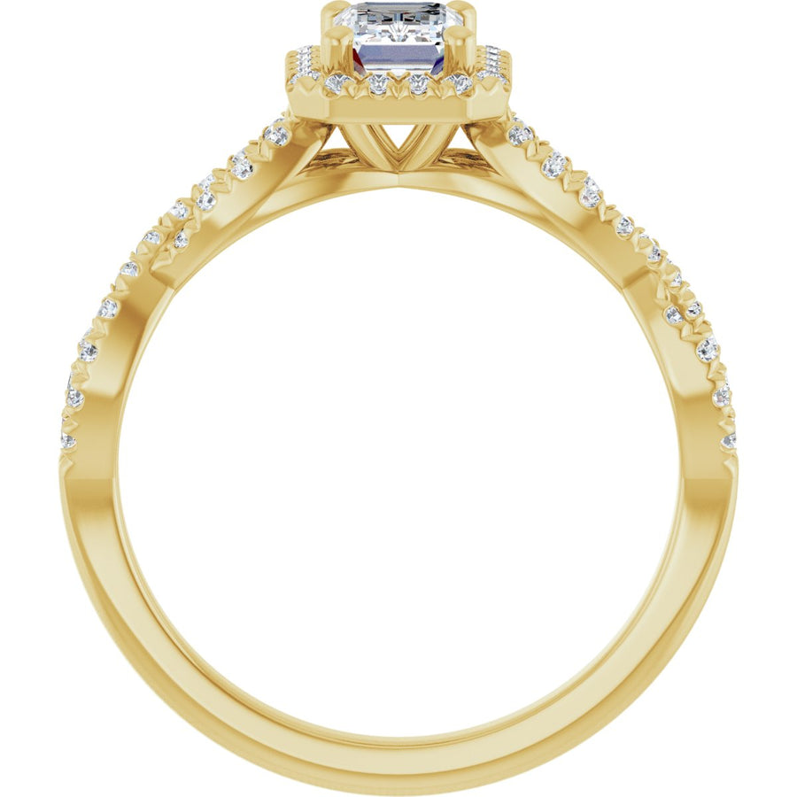 Emerald Halo-Style Infinity-Inspired Engagement Ring Semi-Mount - gallery - Series 124246