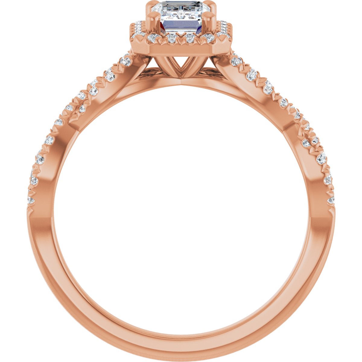 Emerald Halo-Style Infinity-Inspired Engagement Ring Semi-Mount - gallery - Series 124246