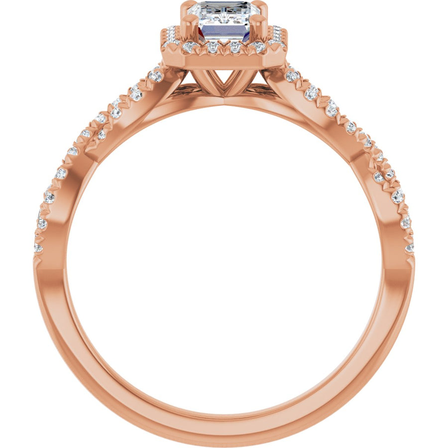 Emerald Halo-Style Infinity-Inspired Engagement Ring Semi-Mount - gallery - Series 124246
