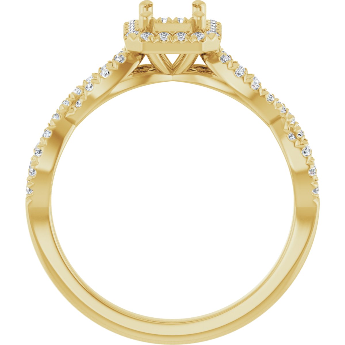 Emerald Halo-Style Infinity-Inspired Engagement Ring Semi-Mount - gallery - Series 124246