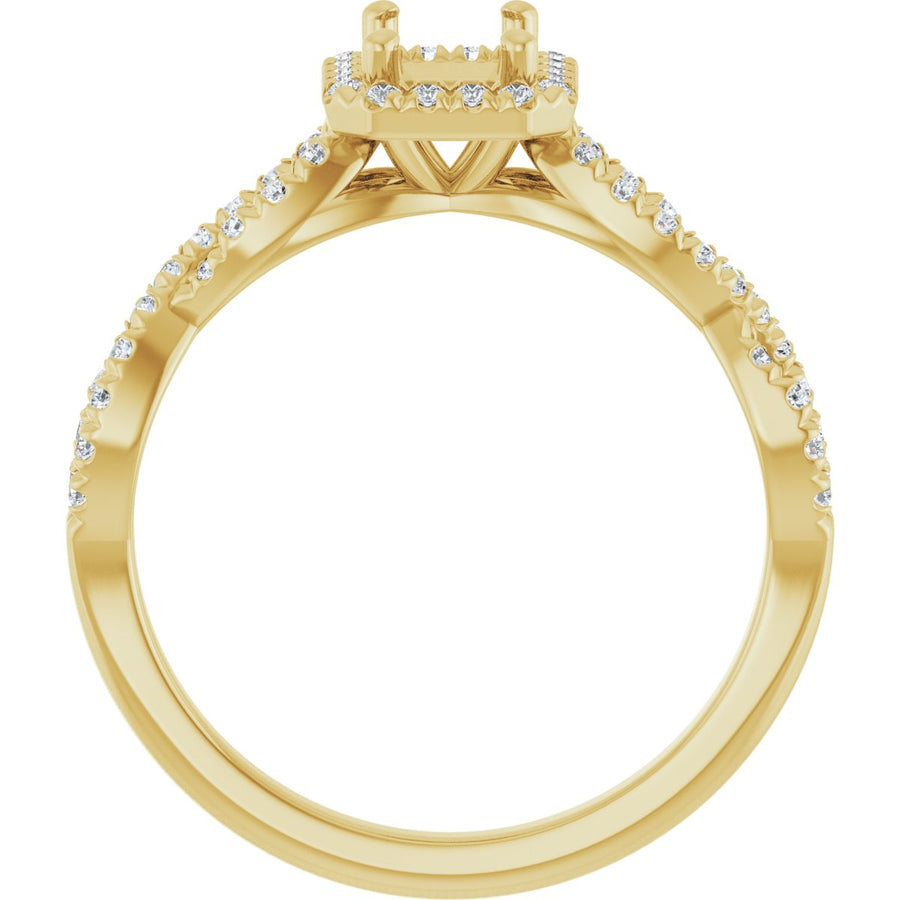 Emerald Halo-Style Infinity-Inspired Engagement Ring Semi-Mount - gallery - Series 124246