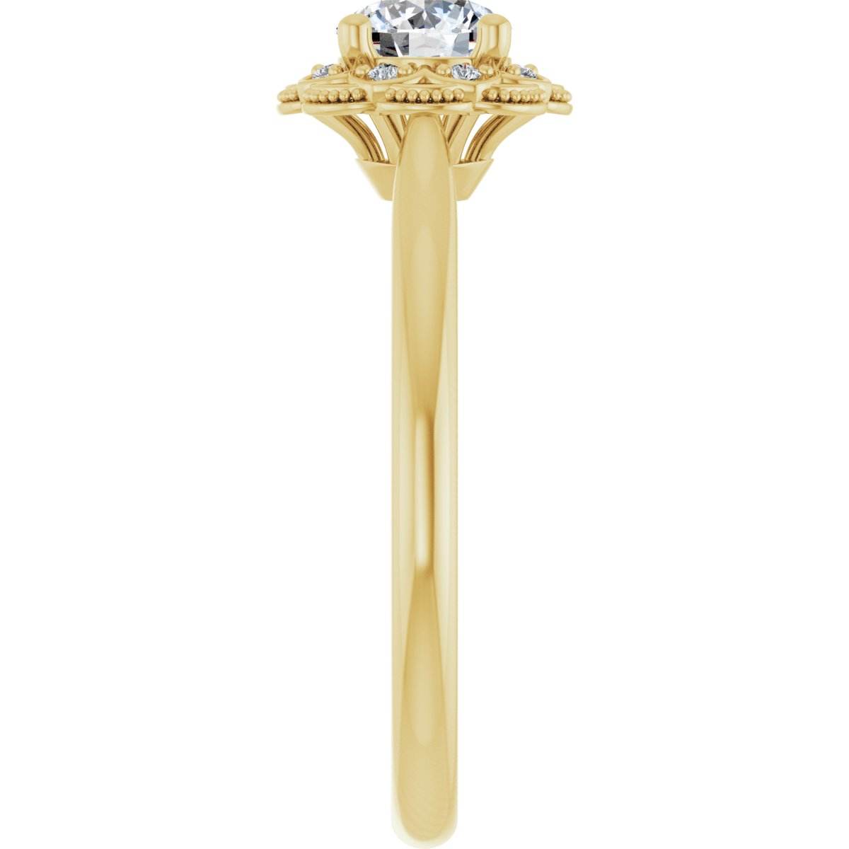 Round Bezel-Set Halo-Style Engagement Ring Semi-Mount - gallery - Series 124282