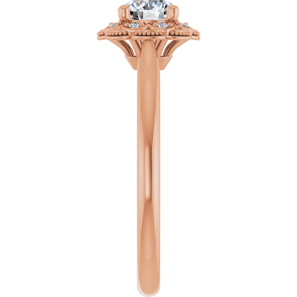 Round Bezel-Set Halo-Style Engagement Ring Semi-Mount - gallery - Series 124282
