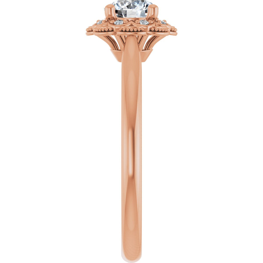 Round Bezel-Set Halo-Style Engagement Ring Semi-Mount - gallery - Series 124282