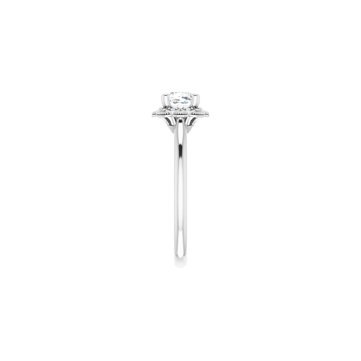 Cushion Bezel-Set Halo-Style Engagement Ring Semi-Mount - gallery - Series 124282