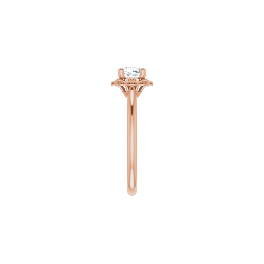 Cushion Bezel-Set Halo-Style Engagement Ring Semi-Mount - gallery - Series 124282