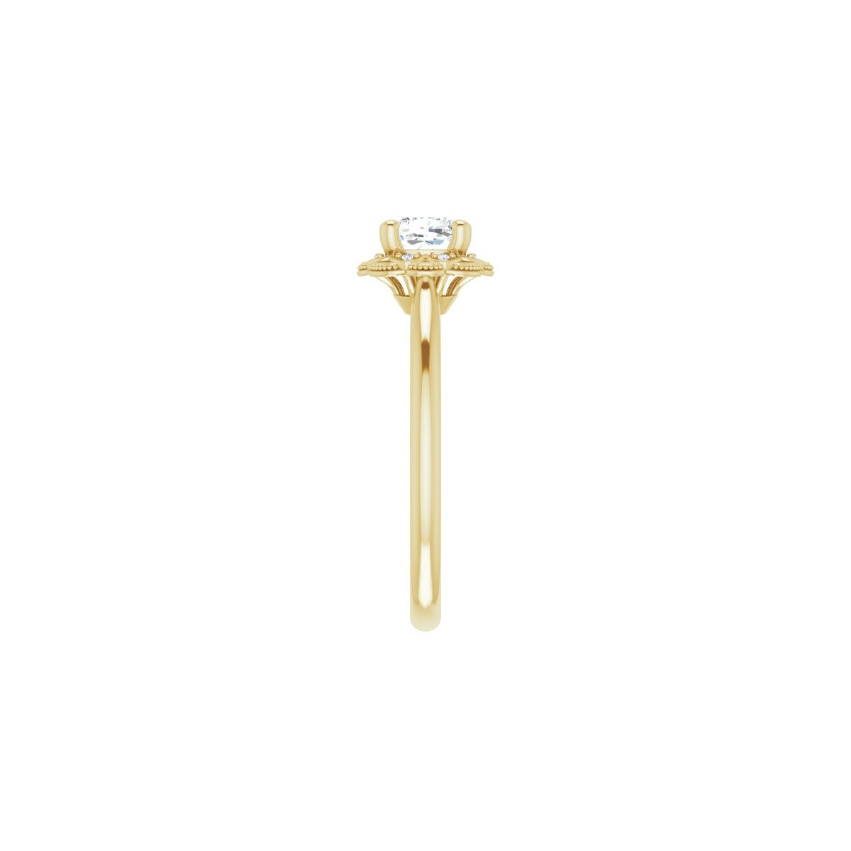 Cushion Bezel-Set Halo-Style Engagement Ring Semi-Mount - gallery - Series 124282