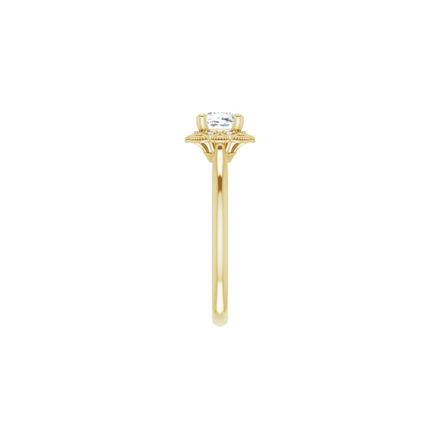 Cushion Bezel-Set Halo-Style Engagement Ring Semi-Mount - gallery - Series 124282