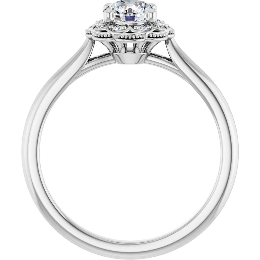 Round Bezel-Set Halo-Style Engagement Ring Semi-Mount - gallery - Series 124282