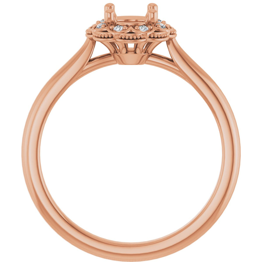 Round Bezel-Set Halo-Style Engagement Ring Semi-Mount - gallery - Series 124282