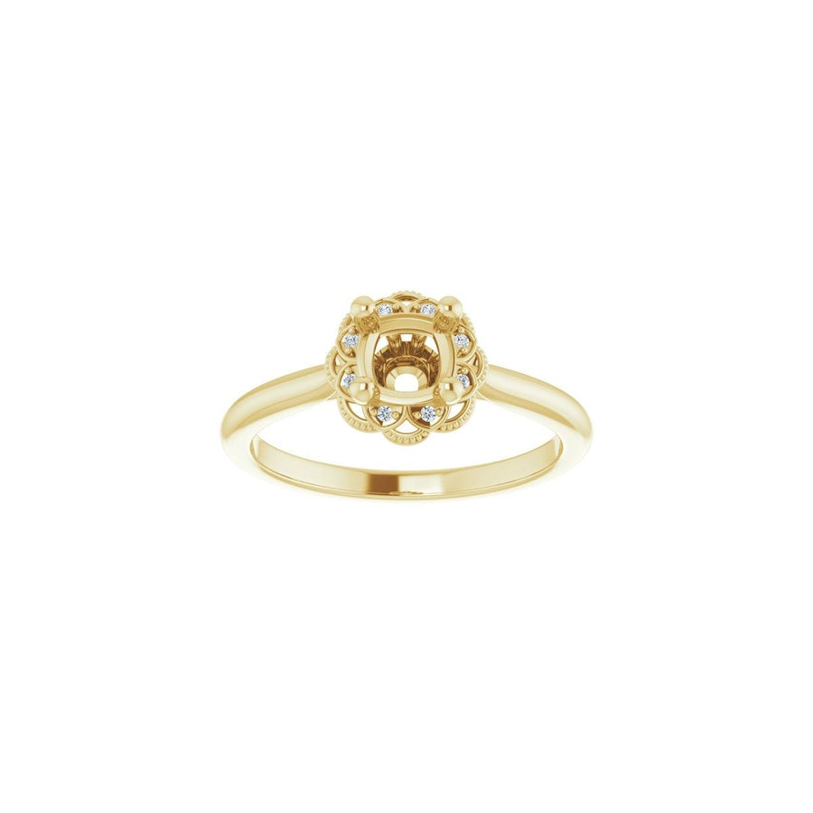 Cushion Bezel-Set Halo-Style Engagement Ring Semi-Mount - gallery - Series 124282