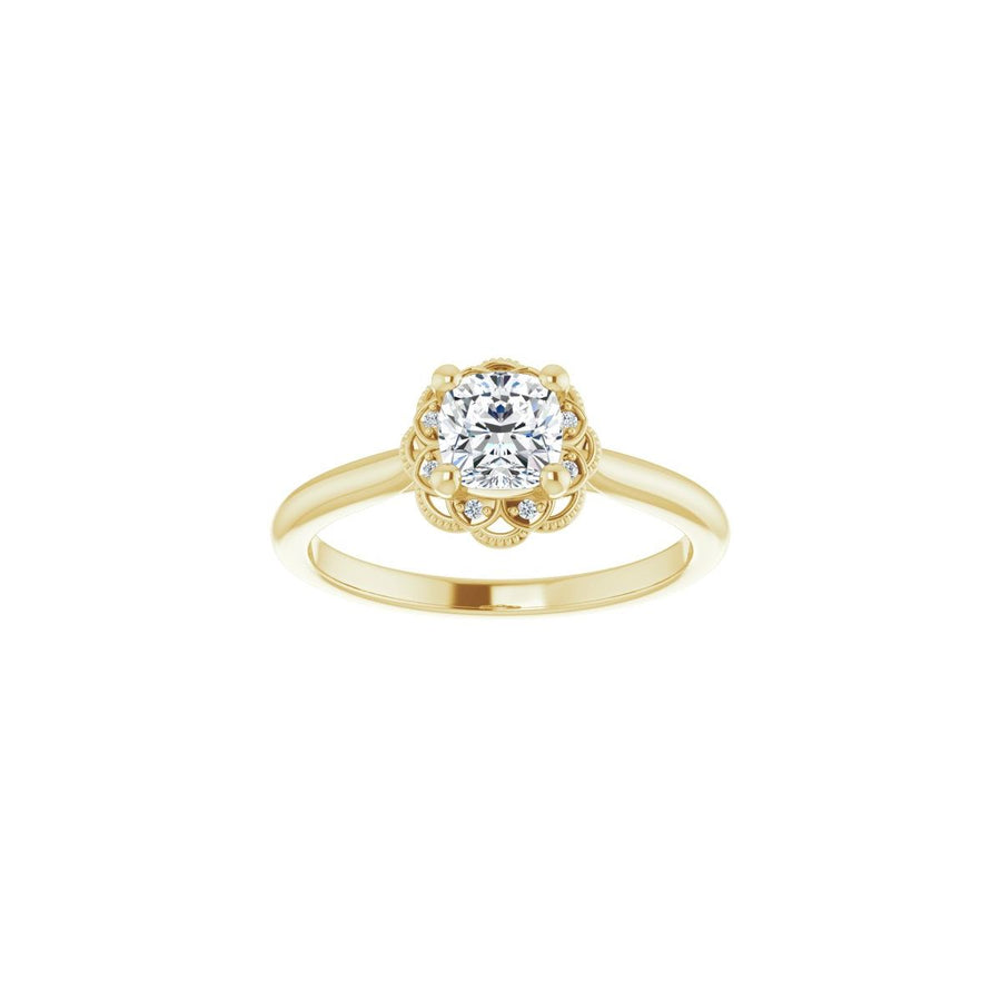 Cushion Bezel-Set Halo-Style Engagement Ring Semi-Mount - gallery - Series 124282