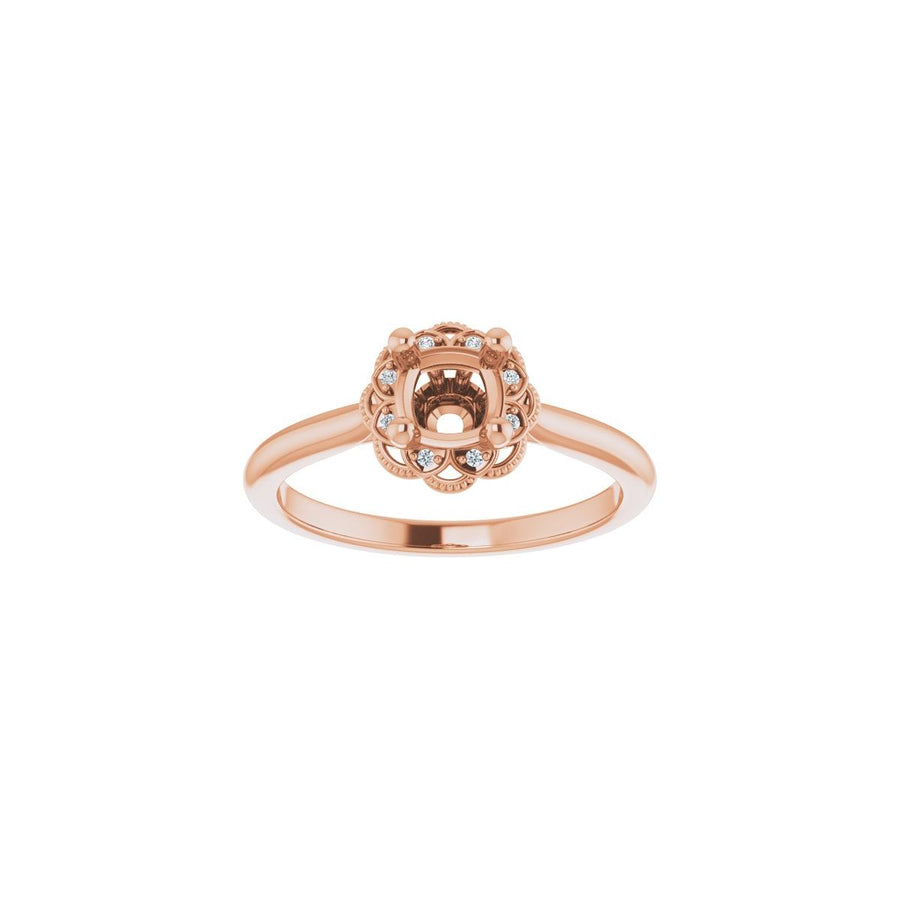 Cushion Bezel-Set Halo-Style Engagement Ring Semi-Mount - gallery - Series 124282