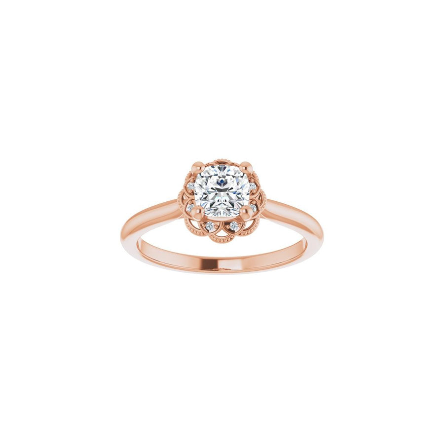 Cushion Bezel-Set Halo-Style Engagement Ring Semi-Mount - gallery - Series 124282