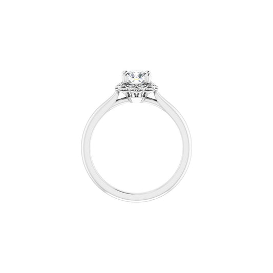 Cushion Bezel-Set Halo-Style Engagement Ring Semi-Mount - gallery - Series 124282